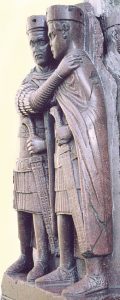 A sculpture of Roman tetrarchs